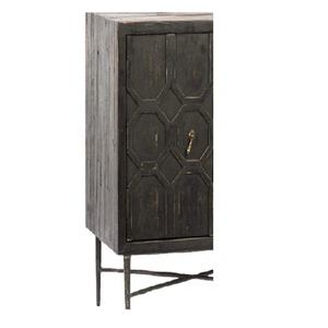 ตู้ไซด์บอร์ดไม้สไตล์วินเทจสีดำ 2 ประตู สำหรับห้องนั่งเล่น - Product Image 3