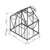 Rumah Kaca Polikarbonat Modern 6x4FT dengan Rangka Aluminium, Mudah Dirakit untuk Kebun Mini Rumah dan Alam