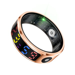 Anneaux intelligents 2026 avec écran tactile, contrôle gestuel, étui de charge, acier inoxydable, surveillance de la santé, fréquence cardiaque, oxygène sanguin, anneaux intelligents R12 - Product Image 3