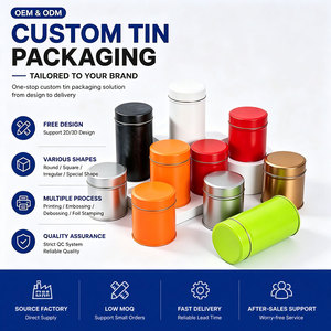 Caja Redonda de Metal Impresa Personalizada con Tapa, Envase Multicolor para Té, Regalos y Alimentos - Product Image 1