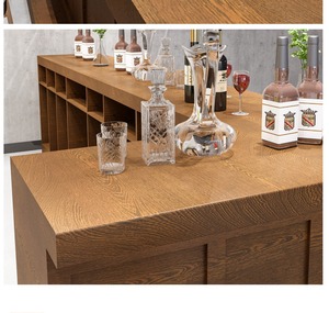 Mostrador de Bar Esquinero Retro de Madera Estilo Europeo, Color Marrón, Mostrador de Caja, Recepción, Mostrador de Hotel Vintage, Mostrador de Caja Registradora - Product Image 6