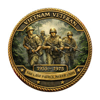 Pièce commémorative en métal « 58 479 pour toujours honorés » – Carte du Vietnam, Sacrifice et Fraternité – Cadeau souvenir à thème
