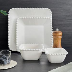 Plato de Cerámica Nórdico Moderno con Borde de Perlas, Vajilla Creativa para Niños, para Comida Occidental, Bodas, Navidad y Otros Eventos - Product Image 4