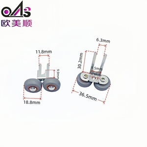 Roulettes supérieures modernes en nylon <span class=keywords><strong>pour</strong></span> systèmes de portes coulissantes, en zinc plaqué, couleur personnalisée, silencieuses, <span class=keywords><strong>pour</strong></span> portes de <span class=keywords><strong>placard</strong></span> coulissantes - Product Image 3