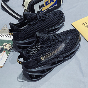 Chaussures de course décontractées confortables à lacets pour hommes, idéales pour le printemps et l'été, la gym et le jogging, antidérapantes, avec doublure douce et amorti en tissu - Product Image 4