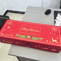 Set Gelas Anggur Natal 6 Buah dengan Cetakan Festif, Gelas Berkaki dengan Kotak Hadiah untuk Pesta Liburan, Pernikahan, Hadiah Rumah, Grosir