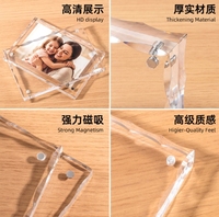 Cadre photo en acrylique à bords ondulés avec effet magnétique puissant d'ondulation d'eau, idéal pour la décoration de table et la commémoration.