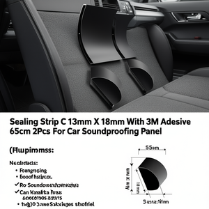 Bande d'étanchéité C 13mm x 18mm avec adhésif 3M, 65cm, 2 pièces, pour panneau d'insonorisation de voiture - Product Image 3