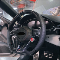 Ajustement de volant en fibre de carbone R8 personnalisé pour Audi A3 A4 A5 A6 A7 A8 Q3 Q5 Q7 Q8(2008-2025) nouveau volant à fond plat