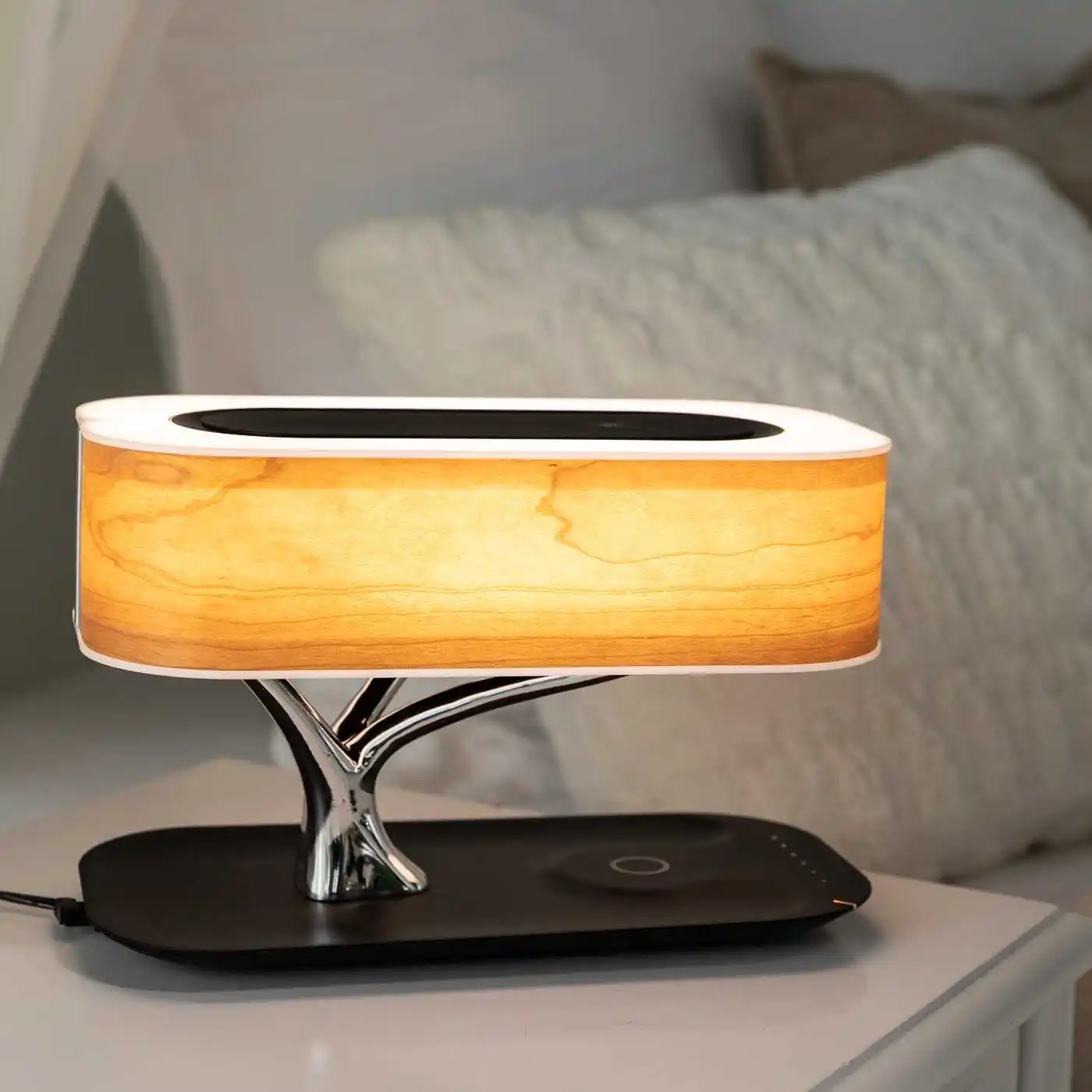 Popular lighting Table Lamp Bluetooth Music Speaker Light Dimmable Phone Wireless Charging For Smart home lights Trending NOW