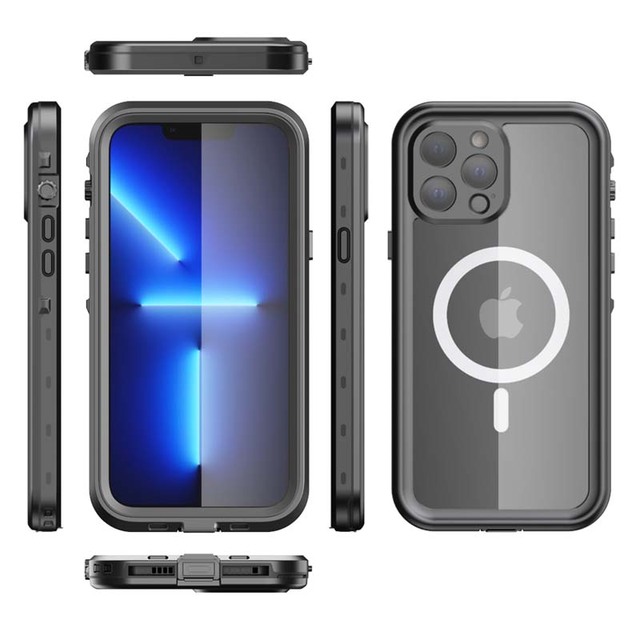 Mobile Phone Accessories Built in Magnetic Screen Protector Rugged Waterproof Phone Case for iPhone 13 Pro Max