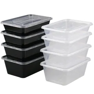 Plastik gıda ambalaj kutuları kapları tek kullanımlık yemek paket servisi olan restoran için teslimat