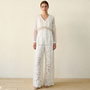 Combinaison élégante en dentelle blanche bohème <span class=keywords><strong>pour</strong></span> femmes - Product Image 1