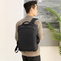 Sac à dos minimaliste de loisirs avec port USB et pochette pour trolley, pour ordinateur portable 15,6 pouces, idéal pour les trajets quotidiens et les voyages