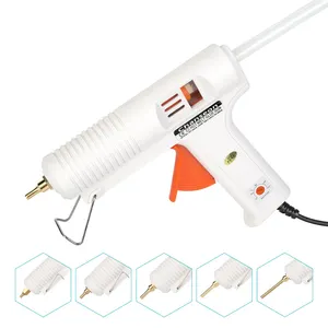 150W Longo Bico de Cobre Ponta 10pcs 11mm Temperatura Ajustável Glue Gun Varas Hot Melt Pistola de Cola