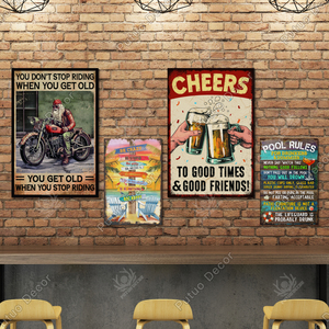 ป้ายโลหะวินเทจหรูหราขายส่ง ลายตลาดดอกไม้ สำหรับตกแต่งผนังสวน - Product Image 6