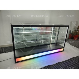 Tùy chỉnh kính cường lực truy cập dưới đầy màu sắc dẫn ánh sáng Hộp Tùy chỉnh Showcase khói cửa hàng hiển thị giới thiệu cho khói cửa hàng - Product Image 5