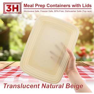 Contenants de préparation de repas réutilisables [Lot de 150, 58 oz] Contenants alimentaires à emporter avec couvercles - Sans BPA, compatibles micro-ondes/lave-vaisselle/congélateur - Product Image 4
