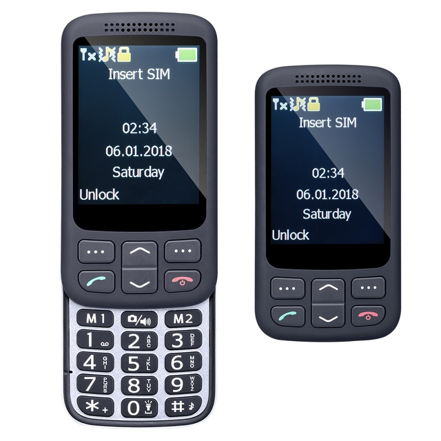 2025 D80 Portable Slide Phone Cellphones with 2g SOS Button Smart Mobile Cellular Phones for Elderly