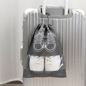 Sacs de rangement pour chaussures en tissu non tissé, résistants à l'eau, durables, avec cordon de serrage, pour les voyages - Product Image 5