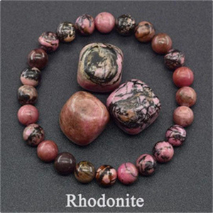 YL Europe <span class=keywords><strong>états</strong></span>-<span class=keywords><strong>unis</strong></span> à la mode cristal perlé Bracelet 8mm Rose pierre naturelle élastique corde géométrique nouveau Design - Product Image 2
