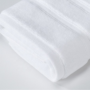 Phổ Biến Bông Trắng Khăn 100% Bông Chất Lượng Cao Dobby Biên Giới Thiết Kế Khăn Tắm Cho Khách Sạn Sử Dụng - Product Image 4