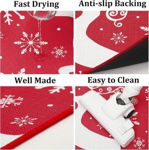 Ensembles de <span class=keywords><strong>tapis</strong></span> de <span class=keywords><strong>cuisine</strong></span> de Noël personnalisés Paillasson antidérapant en forme de cerf et de flocon de neige <span class=keywords><strong>Tapis</strong></span> décoratif pour la maison tissé à la machine - Product Image 6