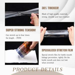 Película de Envoltura Elástica de PE Reciclable y Ecológica para Botellas, Frascos y Latas - Logotipo y Diseño Personalizables - Embalaje para Alimentos y Compras - Product Image 2
