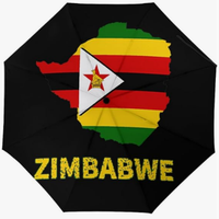 Parapluie entièrement automatique de haute qualité, imprimé du drapeau du Zimbabwe, style national créatif, souvenir pratique pour les voyages