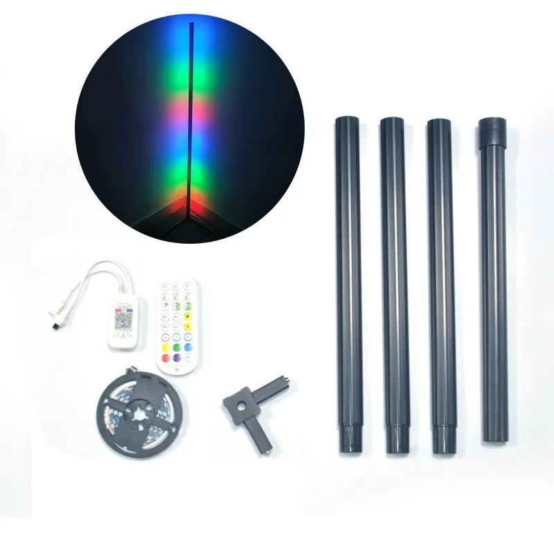 Katlanabilir Nordic Modern dekoratif uzaktan kumandalı LED ışık RGB Tripod köşe zemin lambası oturma odası için