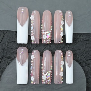 Uñas acrílicas de lujo hechas a mano al por mayor, uñas postizas acrílicas de cobertura completa, etiqueta privada, uñas postizas de alta calidad - Product Image 1