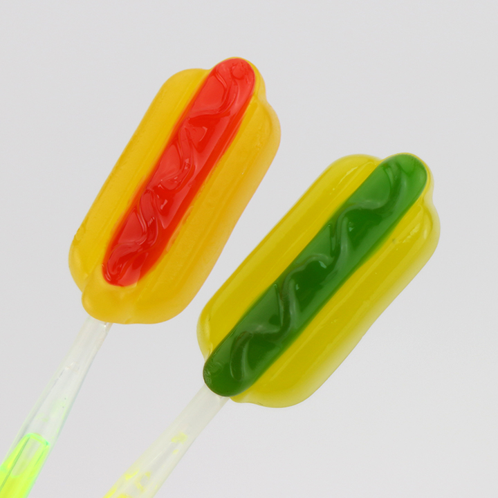 Hot-dog fluorescent lollipop