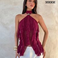 Chemise d'été pour femme en molleton avec broderie en dentelle, col boutonné, manches longues, rayures, sans plis, en coton, sans couture