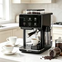 Cafetera Espresso Anbolife de 20 Bares, Acero Inoxidable, Molinillo Integrado, Control de Temperatura PID Automático, OEM