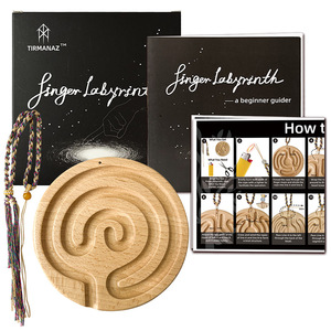 Nouveau <span class=keywords><strong>plateau</strong></span> de méditation en bois de hêtre, <span class=keywords><strong>labyrinthe</strong></span> respiratoire rond, pour la relaxation et la réduction du stress - Product Image 5