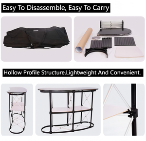 Tùy chỉnh di động có thể gập lại EXPO bàn với LED ánh sáng xúc tiến triển lãm thương mại gian hàng truy cập pop-up Triển Lãm Đứng Bảng hiển thị - Product Image 6