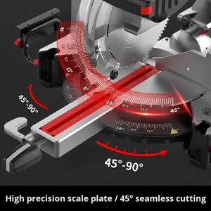 Sierra Circular Eléctrica Industrial de Alta Precisión de 10 Pulgadas para Madera y Aleación de Aluminio, Corte <span class=keywords><strong>a</strong></span> 45 Grados - Product Image 4