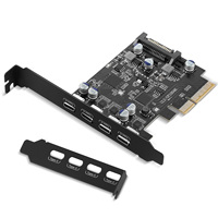 Carte d'extension métallique PCIe USB 3.2 10 Gbps à 4 ports (4x Type-C) – Adaptateur 4-en-1 PCI vers USB-C pour ordinateur de bureau