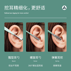 Stainless Steel <b>Ear</b> <b>Pick</b> Set Six Piece Spiral Spring For <b>Ear</b> Wax Removal Cleaning Tools - Product Image 5