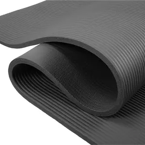 Premium Hoge Kwaliteit 1/2 Inch Aanpassen Logo Grote Zwarte Gym Nbr Dikke Yoga Mat