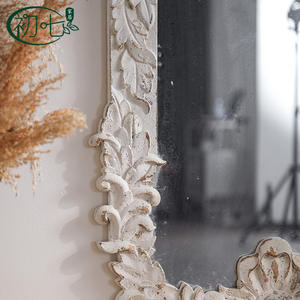 French Retro Wall Mirror Resin <b>Frame</b> <b>Arch</b> Shape Shabby Chic Decorative Full Length Mirror For Living Room Or Clothing Store - Product Image 2
