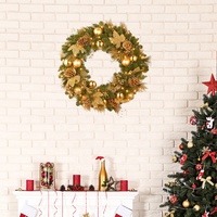Guirlande et couronne de Noël artisanales personnalisées 2026 avec boules décoratives pour intérieur et extérieur, décoration de porte d'entrée