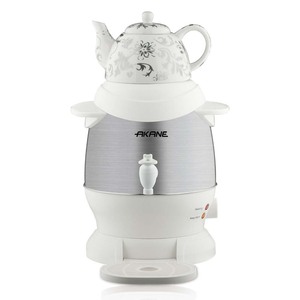 <span class=keywords><strong>Samovar</strong></span> Elettrico AKANE 1350W 6L, Bollitore Tradizionale per Tè con Corpo in Acciaio Inox, <span class=keywords><strong>Teiera</strong></span> in Ceramica, Erogazione Continua di Acqua Calda - Product Image 2