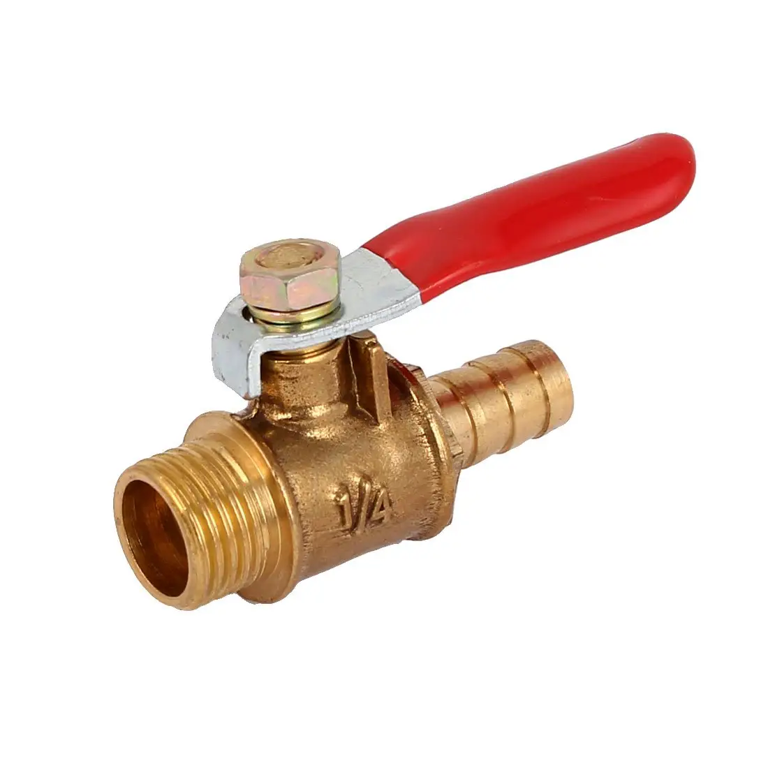 Indian Export Quality Brass Mini Ball Valve With Hose Barb for Open and Close Valve Available at Affordable Price