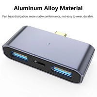 Adaptador OTG 3 en 1 tipo C fuente de alimentación PD Cable de carga rápida USB 3,0 divisor convertidor de disco U externo para teléfono móvil portátil