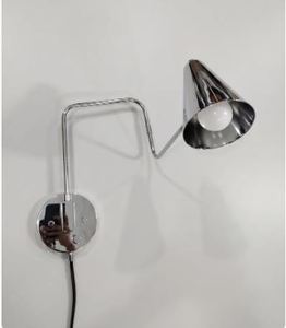 Lampe murale à bras articulé en chrome poli |   Applique murale conique réglable, lampe de chevet style Mid-Century - Product Image 6