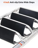 Nouvelle Échelle Marine Pliable à 4 Marches en Acier Inoxydable Super Large pour Bateaux, Yachts, Navires et Piscines