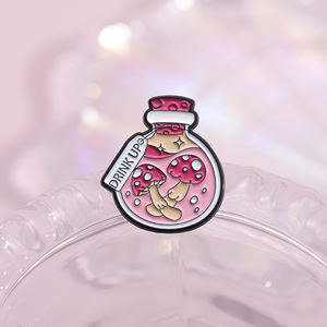 Sting Pins Pilze in einer Flasche Emaille Pins Custom MADE von MAGIC Broschen Revers Abzeichen Lustiges Schmuck geschenk für Kinder Freunde - Product Image 2