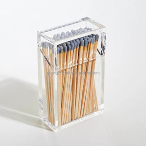Blanco Lucite Acrílico Match Box Acrílico Match Holder Con Flip Open Cover - Product Image 6