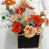 Qibai fourre-tout pliant CC sac fleurs sac cadeau saint valentin bouquet boîte à fleurs boîte d'emballage créative sac d'emballage de chaîne